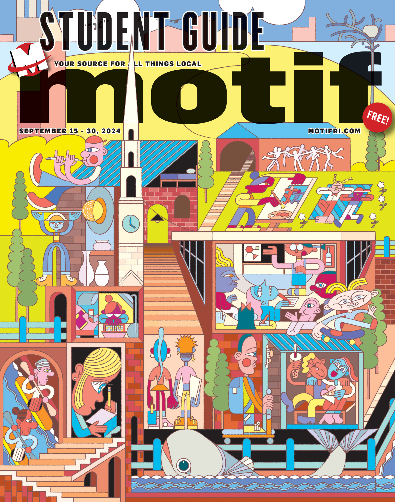 Colorful cver of Motif Magazine RI from Spring 2024